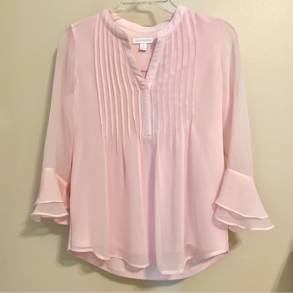 Charter Club Light Pink Chiffon Blouse